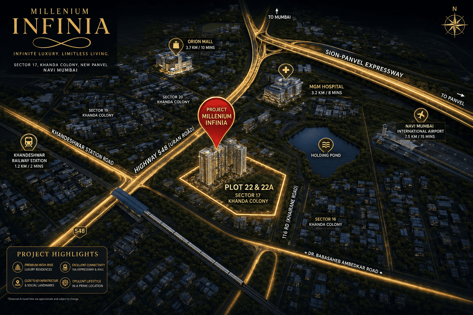 Millenium Infinia Architectural Location Map